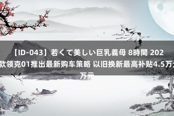 【ID-043】若くて美しい巨乳義母 8時間 2024款领克01推出最新购车策略 以旧换新最高补贴4.5万元