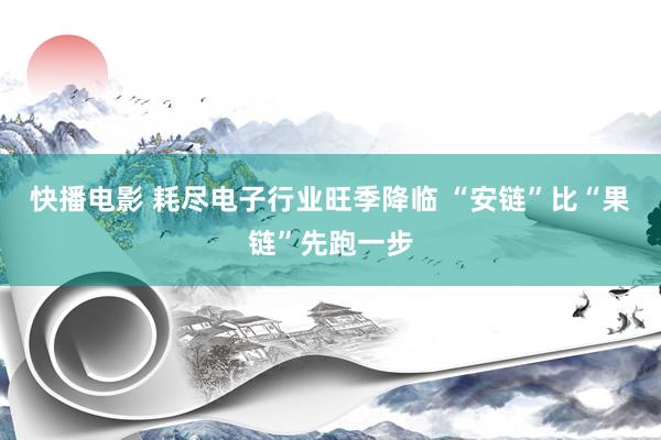 快播电影 耗尽电子行业旺季降临 “安链”比“果链”先跑一步