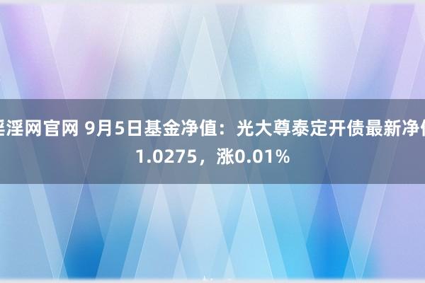 淫淫网官网 9月5日基金净值：光大尊泰定开债最新净值1.0275，涨0.01%