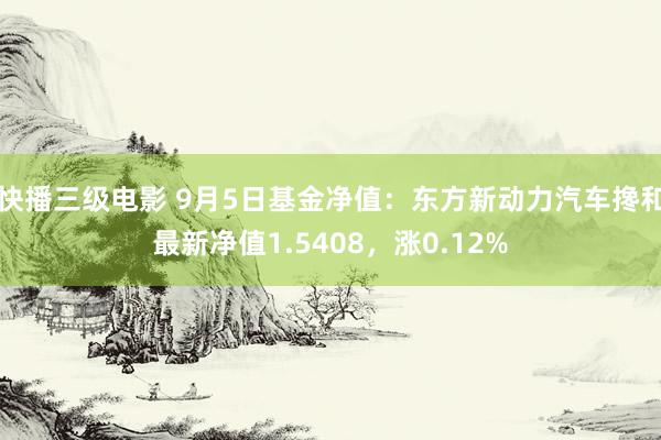 快播三级电影 9月5日基金净值：东方新动力汽车搀和最新净值1.5408，涨0.12%