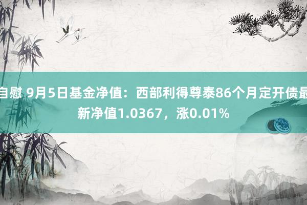 自慰 9月5日基金净值：西部利得尊泰86个月定开债最新净值1.0367，涨0.01%