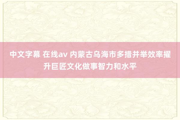 中文字幕 在线av 内蒙古乌海市多措并举效率擢升巨匠文化做事智力和水平